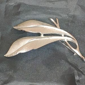 Trifari brooch crown collection. Two leaf design.